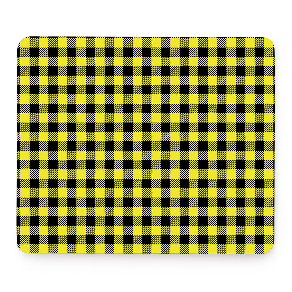 Yellow Buffalo Plaid Print Mouse Pad