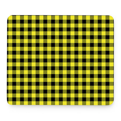 Yellow Buffalo Plaid Print Mouse Pad