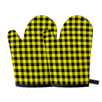 Yellow Buffalo Plaid Print Oven Mitts