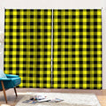 Yellow Buffalo Plaid Print Pencil Pleat Curtains