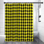 Yellow Buffalo Plaid Print Premium Shower Curtain