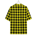Yellow Buffalo Plaid Print Rayon Hawaiian Shirt