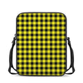 Yellow Buffalo Plaid Print Rectangular Crossbody Bag