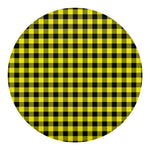 Yellow Buffalo Plaid Print Round Blanket