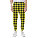 Yellow Buffalo Plaid Print Scuba Joggers