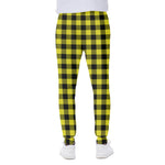 Yellow Buffalo Plaid Print Scuba Joggers
