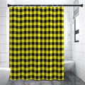 Yellow Buffalo Plaid Print Shower Curtain