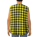 Yellow Buffalo Plaid Print Sleeveless Baseball Jersey
