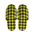 Yellow Buffalo Plaid Print Slippers