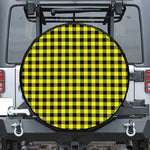 Yellow Buffalo Plaid Print Tire Cover