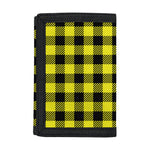 Yellow Buffalo Plaid Print Trifold Wallet