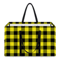 Yellow Buffalo Plaid Print Utility Tote Bag
