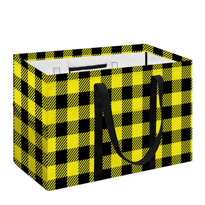Yellow Buffalo Plaid Print Utility Tote Bag
