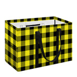 Yellow Buffalo Plaid Print Utility Tote Bag