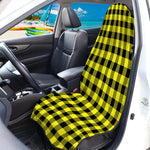 Yellow Buffalo Plaid Print Waterproof Car Seat Cover