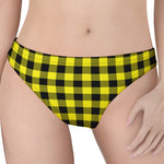 Yellow Buffalo Plaid Print Women's Thong