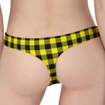 Yellow Buffalo Plaid Print Women's Thong