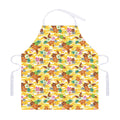 Yellow Camo And Hibiscus Flower Print Adjustable Apron