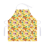 Yellow Camo And Hibiscus Flower Print Adjustable Apron