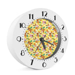 Yellow Camo And Hibiscus Flower Print Alarm Clock