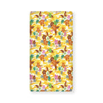 Yellow Camo And Hibiscus Flower Print Baby Crib Sheet