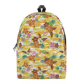 Yellow Camo And Hibiscus Flower Print School Backpack