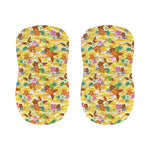 Yellow Camo And Hibiscus Flower Print Bar Stool Covers