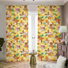 Yellow Camo And Hibiscus Flower Print Blackout Pencil Pleat Curtains