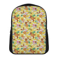Yellow Camo And Hibiscus Flower Print Casual Backpack