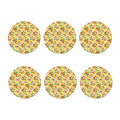 Yellow Camo And Hibiscus Flower Print Coaster Set