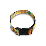 Yellow Camo And Hibiscus Flower Print Dog Collar