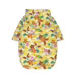 Yellow Camo And Hibiscus Flower Print Dog Zip Up Hoodie