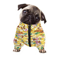 Yellow Camo And Hibiscus Flower Print Dog Zip Up Jacket