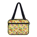 Yellow Camo And Hibiscus Flower Print Double Strap Bible Bag