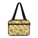Yellow Camo And Hibiscus Flower Print Double Strap Bible Bag