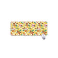 Yellow Camo And Hibiscus Flower Print Extended Mouse Pad