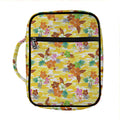 Yellow Camo And Hibiscus Flower Print Front Pocket Bible Bag