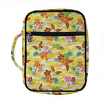 Yellow Camo And Hibiscus Flower Print Front Pocket Bible Bag