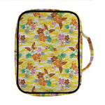 Yellow Camo And Hibiscus Flower Print Front Pocket Bible Bag