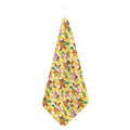 Yellow Camo And Hibiscus Flower Print Hand Towel