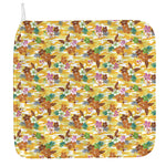 Yellow Camo And Hibiscus Flower Print Hand Towel