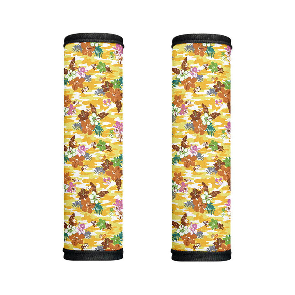 Yellow Camo And Hibiscus Flower Print Handle Covers