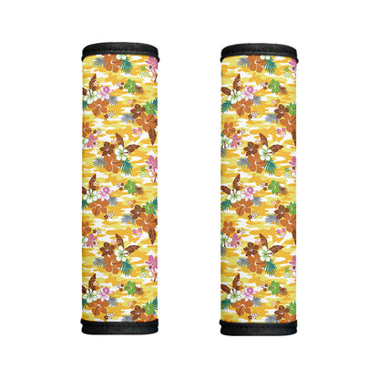 Yellow Camo And Hibiscus Flower Print Handle Covers