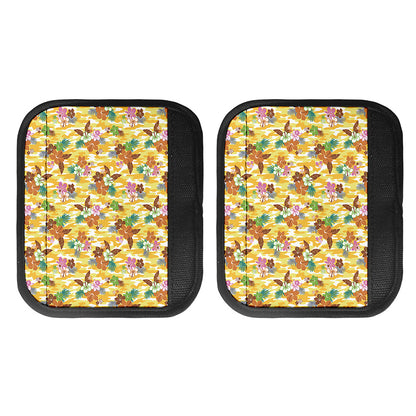 Yellow Camo And Hibiscus Flower Print Handle Covers