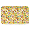 Yellow Camo And Hibiscus Flower Print Indoor Door Mat