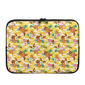 Yellow Camo And Hibiscus Flower Print Laptop Sleeve