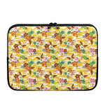Yellow Camo And Hibiscus Flower Print Laptop Sleeve