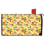 Yellow Camo And Hibiscus Flower Print Mailbox Cover