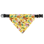 Yellow Camo And Hibiscus Flower Print Over The Collar Dog Bandana