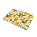 Yellow Camo And Hibiscus Flower Print Pet Cooling Mat Cover